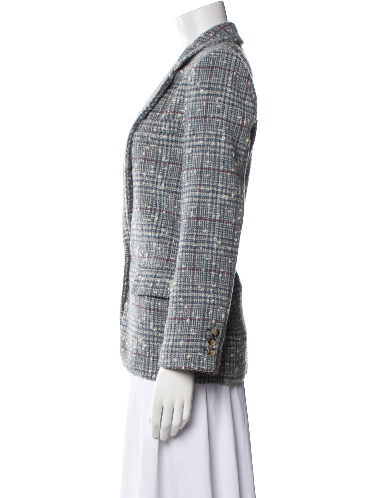 Étoile Isabel Marant Virgin Wool Plaid Print Blazer